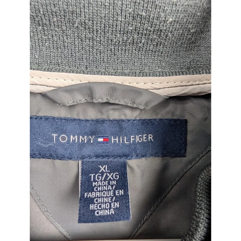 Tommy Hilfiger Mens Gray Full Zip Bomber Jacket‎ Lightweight Windbreaker XL